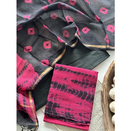 Shibori Pink Full Kota Doriya Suits