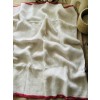 Multicolour and White Pure Linen Sarees