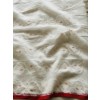 White and Red Muslin Silk Jamdani Saree