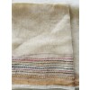 Half White Kantha Stitch Silk Linen Sarees