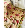 Mustard Green Pure Linen Saree