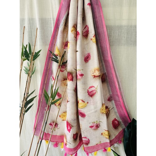 Bed Of Roses Pure Linen Saree