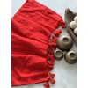 Red Chumki - Mul Cotton Saree