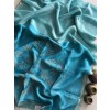 Pastel Blue Floral Jamdani Linen Sarees