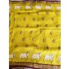 Kalamkari Kamadenu Lemon Green Pure Linen Saree