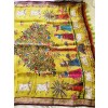 Kalamkari Kamadenu Lemon Green Pure Linen Saree