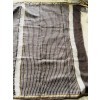 Coffee Grey Stripe-Silk Cotton Saree